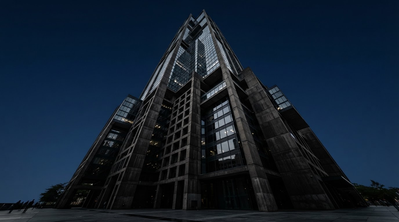 Modern architectural glass building